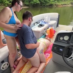 Creampie gangbang for our pregnant friend. All the girls fluff the guys for her pregnant pussy!